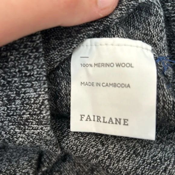 Fairlane men’s gray 100% merino wool quarter zip sweater size medium - Picture 8 of 8
